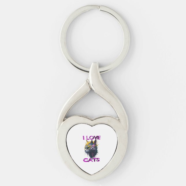 Porte-clés Chat noir mignon 1 (Devant)