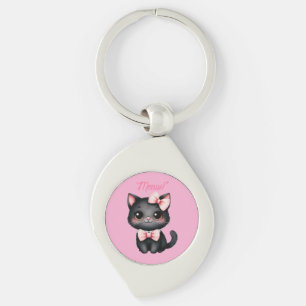 Porte-clés Chat noir mignon avec cabot pour la décoration d'H