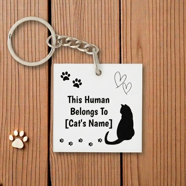Porte-clés Chat Noir Personnalisé (Personalized keychain for cat lovers)