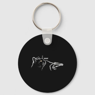 Porte-clés Chat noir Squelette Halloween Poêle Femme G