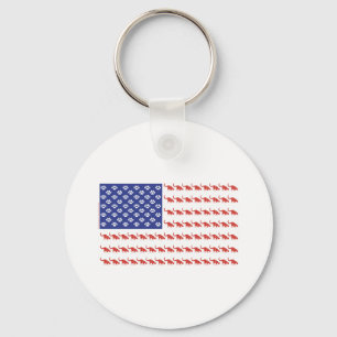 Porte-clés Chat patriotique/États-Unis