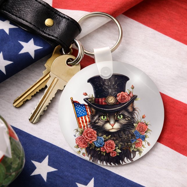 Porte-clés Chat patriotique étoilé (Créateur téléchargé)