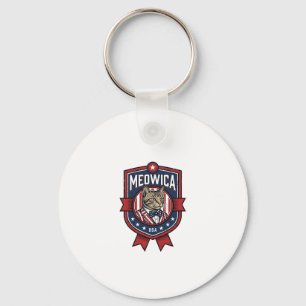 Porte-clés Chat patriotique vintage Meowica USA Conception de