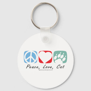 Porte-clés Chat Peace Love