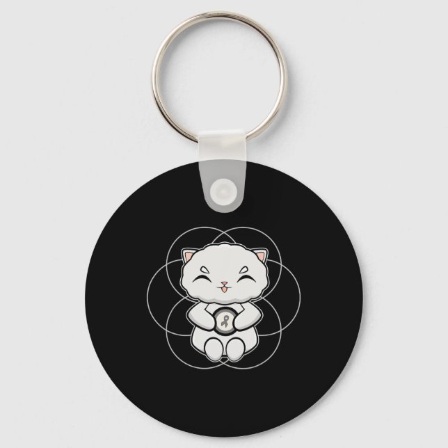 Porte-clés Chat Persan Anime Chaton Sensibilisation à la dysl (Recto)