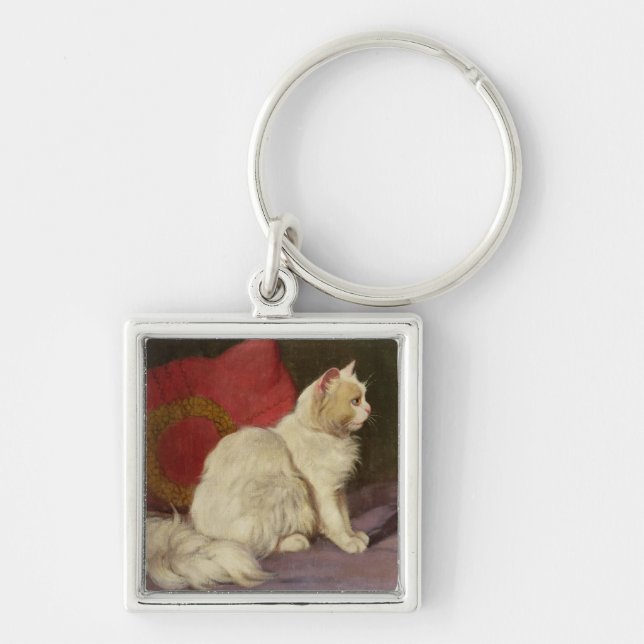 Porte-clés Chat persan blanc (Devant)