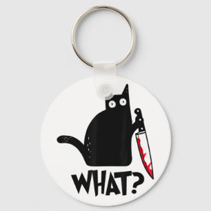 Porte-clés Chat Quoi Drôle T-Shirt Chat Noir Meurtrier Avec 