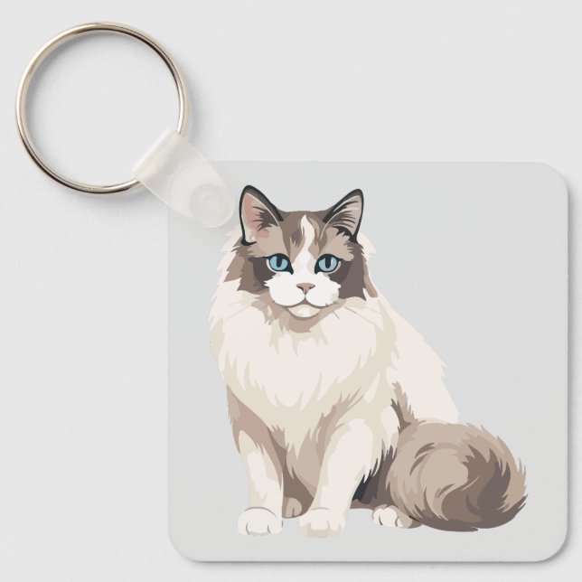 Porte-clés Chat Ragdoll (Recto)