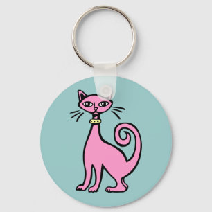 Porte-clés Chat rétro - Customisé
