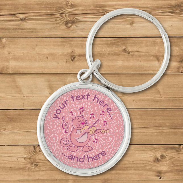 Porte-clés Chat rose avec Porte - clé violon (Créateur téléchargé)