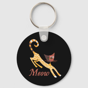 Porte-clés Chat rouge drôle