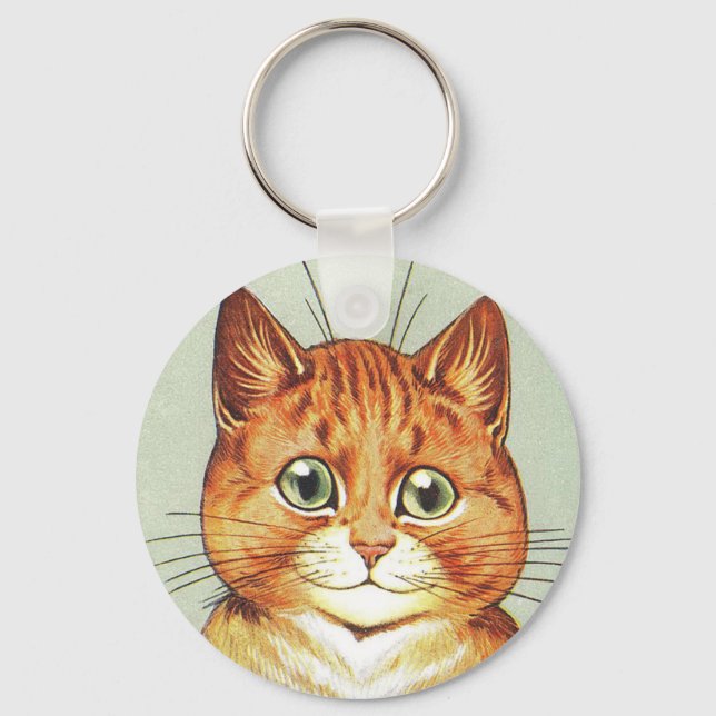 Porte-clés Chat rouge orange et blanc, Louis Wain (Recto)