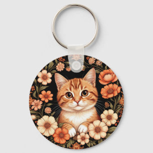 Porte-clés Chat roux charmant
