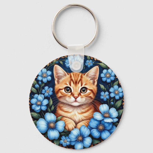 Porte-clés Chat roux charmant (Recto)