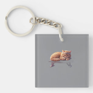 Porte-clés Chat Roux Endormi