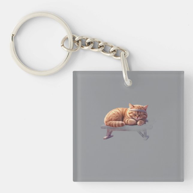 Porte-clés Chat Roux Endormi (Devant)