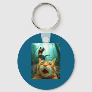 Porte-clés Chat selfie avec T-rex dinosaure Trex Dino hommes