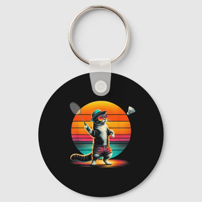 Porte-clés Chat Shuttle Badminton Hommes Femmes (Recto)