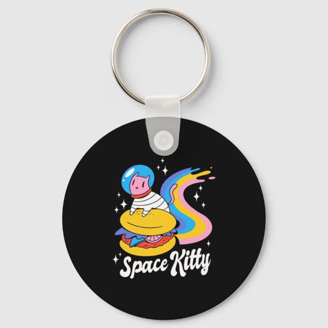 Porte-clés Chat spatial astronaute (Recto)