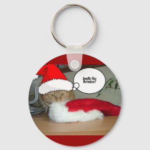 Porte-clés Chat Tabby Orange de Noël