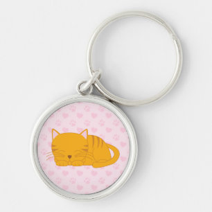 Porte-clés Chat Tabby Orange Dormant
