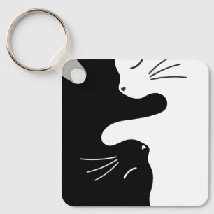 Porte-clés Chat Tai Chi Cat Maître Zen Équilibre