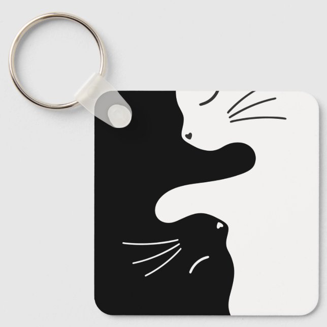 Porte-clés Chat Tai Chi Cat Maître Zen Équilibre (Recto)