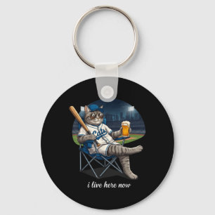 Porte-clés Chat tigré drôle Terrain de baseball Ballfield J'h