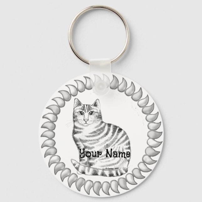 Porte-clés Chat tigré roux Mouser (Recto)