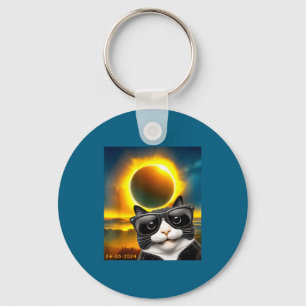 Porte-clés Chat Tuxedo de Totalité d'Éclipse Solaire