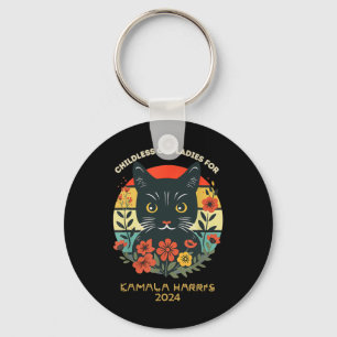 Porte-clés Chat vintage sans enfant Dames Chat Lettres Chat L