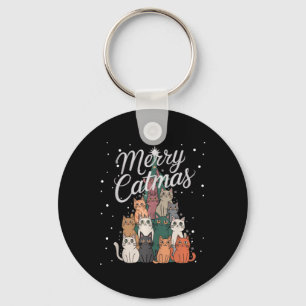 Porte-clés Chat Xmas Arbre Chats Arbre de Noël Mariage Catmas