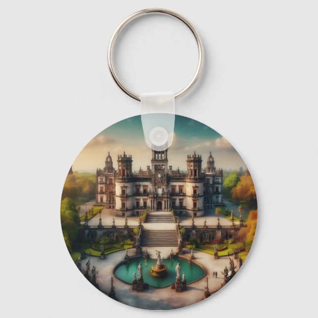 Porte-clés Château de Chapultepec Mexique Voyage Ancien (Recto)