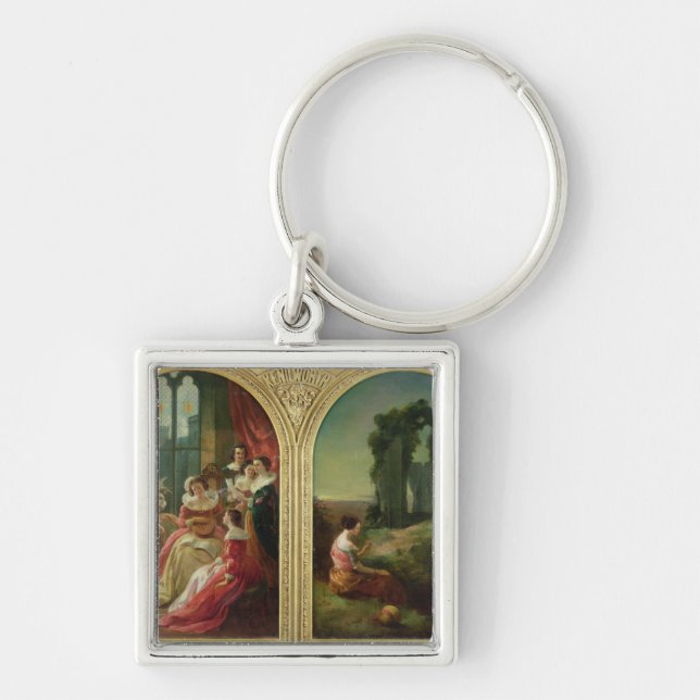 Porte-clés Château de Kenilworth - passé et présent, 1854 (Devant)