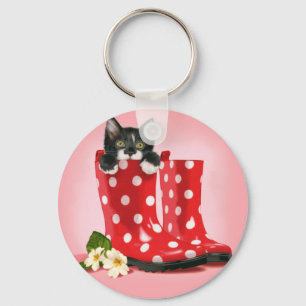 Porte-clés Chaton dans Rainboots