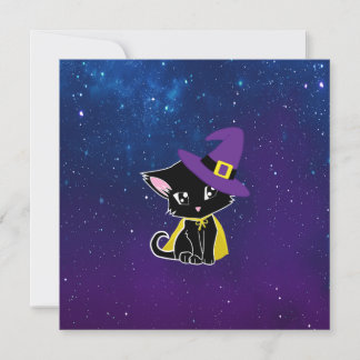 Porte-clés Chaton Noir Sorcier sous les Étoiles