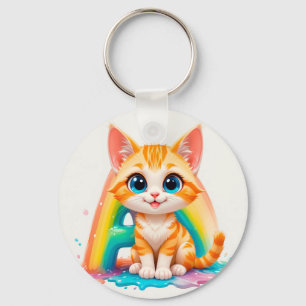 Porte-clés Chaton orange mignon de dessin animé