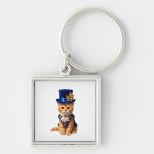 Porte-clés chaton Rose Bleu Royal