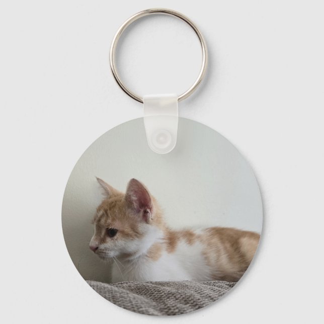 Porte-clés Chaton roux et blanc (Recto)