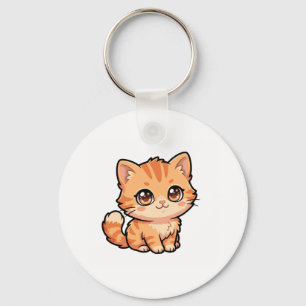 Porte-clés chaton tabby orange mignon
