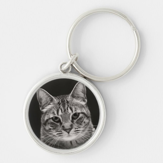 Porte-clés Chaton tigré noir (Devant)