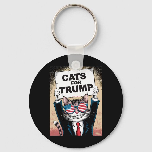 Porte-clés Chatons Et Canards Pour Trump Vance 2024 Chats Pou (Recto)