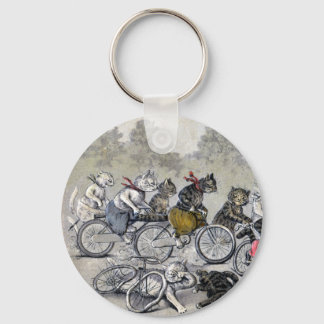 Porte-clés Chats à vélo