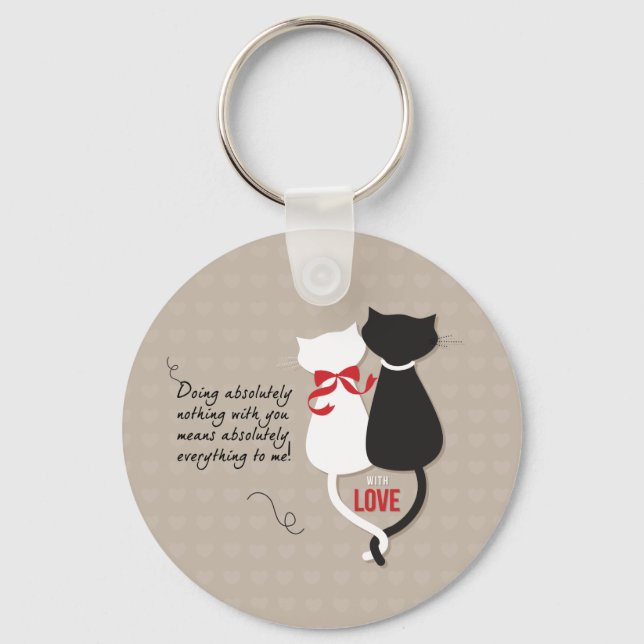 Porte-clés Chats amoureux (Recto)