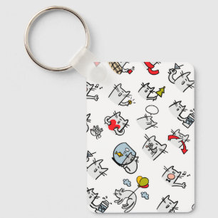 Porte-clés Chats amusants, lait et magie.