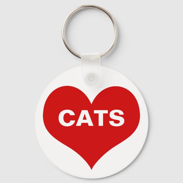 Porte-clés Chats de coeur (Amour) (Recto)