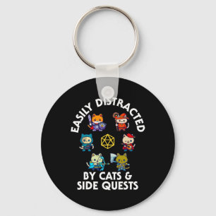 Porte-clés Chats de joueur Rpg Quête secondaire Drôle Nerd Ad