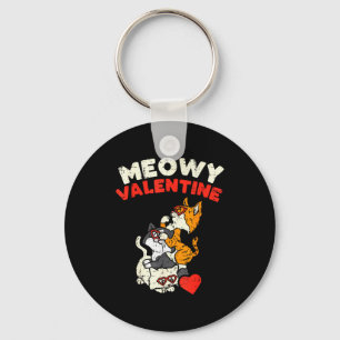 Porte-clés Chats de la Saint-Valentin Meowy Mignons Chatons C