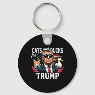 Porte-clés Chats Et Canards Pour Trump 2024 Drôle Trump Vance