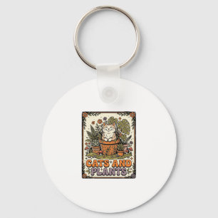 Porte-clés Chats Et Plantes Chat Plantes Cottagecore Vintage
